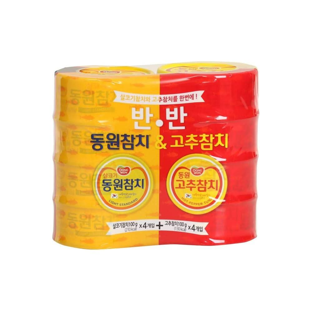 8 Packs Dongwon tuna Light |t¸8X 100g x 4 Hot Red Pepper Tuna à_x005F_x001D_8X 100g x 4 - Whlsome - Grocery (Other)