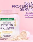 Nature's Bounty Complete Protein & Vitamin Shake Mix with Collagen & Fiber, Contains Vitamin C for Immune Health, Vanilla Flavored,1 Pound (Pack of 1)