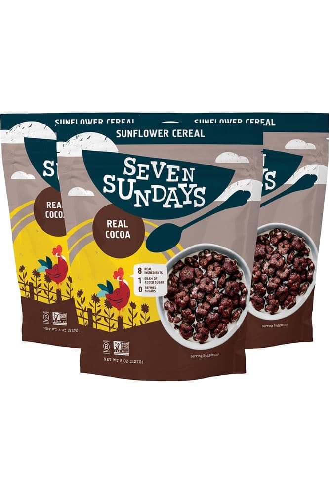 Seven Sundays Grain Free Cereal - Real Cocoa - 3 Count, 8 Oz Bag - Gluten and Grain Free, Paleo, Keto Friendly, No Refined Sugar, Vegan, Non-GMO