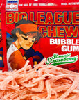 Big League Chew Slammin Strawberry Bubble Gum 212Ounce Pouches Pack of 8 with By The Cup SugarFree Mints