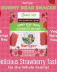 MaryRuths Gummy Bears Snacks  Delicious Gummies with Electrolytes and Fiber  Gummy Candy Made with Organic Cane Sugar  Strawberry  Vegan Pectin Based  Family Size  240g