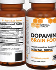 NATURAL STACKS Dopamine Focus Supplement & Memory Supplement for Brain w/L-Tyrosine - Promotes Mental Drive, Clarity & Focus - Natural Dopamine Supplements & Mood Support Supplement,60 Vegan Capsules