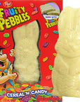 Fruity Pebbles Cereal N Candy Bunny Shaped Easter Bar King Size White Chocolate Rabbit Candies for Kids Basket Stuffer 5 Ounce