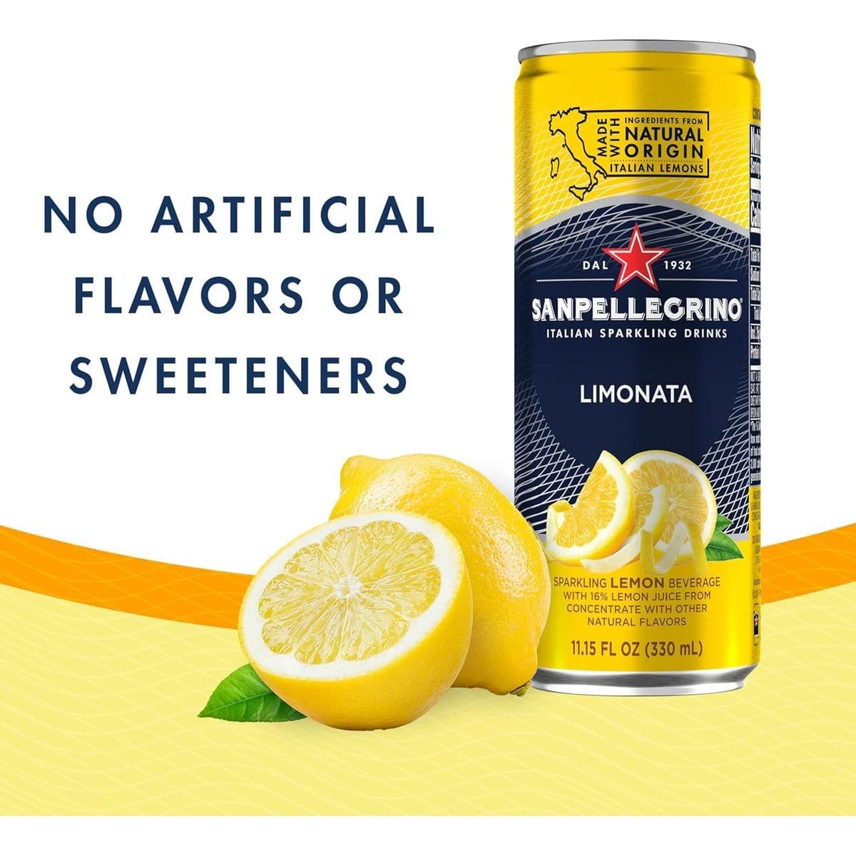 Sanpellegrino Italian Sparkling Drink Limonata - 24 Pack of 11.15 Fl Oz Cans