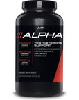 Alpha JYM Testosterone Support | Male Vitality, Hormone Optimization, Ashwagandha, Fenugreek, Eurycoma, Damiana, Quercetin, DIM | JYM Supplemental Science | 180 Vegetarian capsules