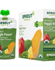 Sprout Organic Baby Food, Stage 4 Toddler Pouches, Green Veggie Power Pack, 4 Oz, Pack of 12