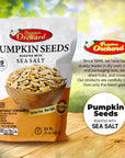 ROASTED PUMPKIN SEEDS to Eat in Shell by Premium Orchards MIXED NUTS  Salted with Sea Salt  NonGMO Vegan Fresh Healthy Snacks  Great source of Plant Protein Zinc Magnesium  Iron  1 Bag