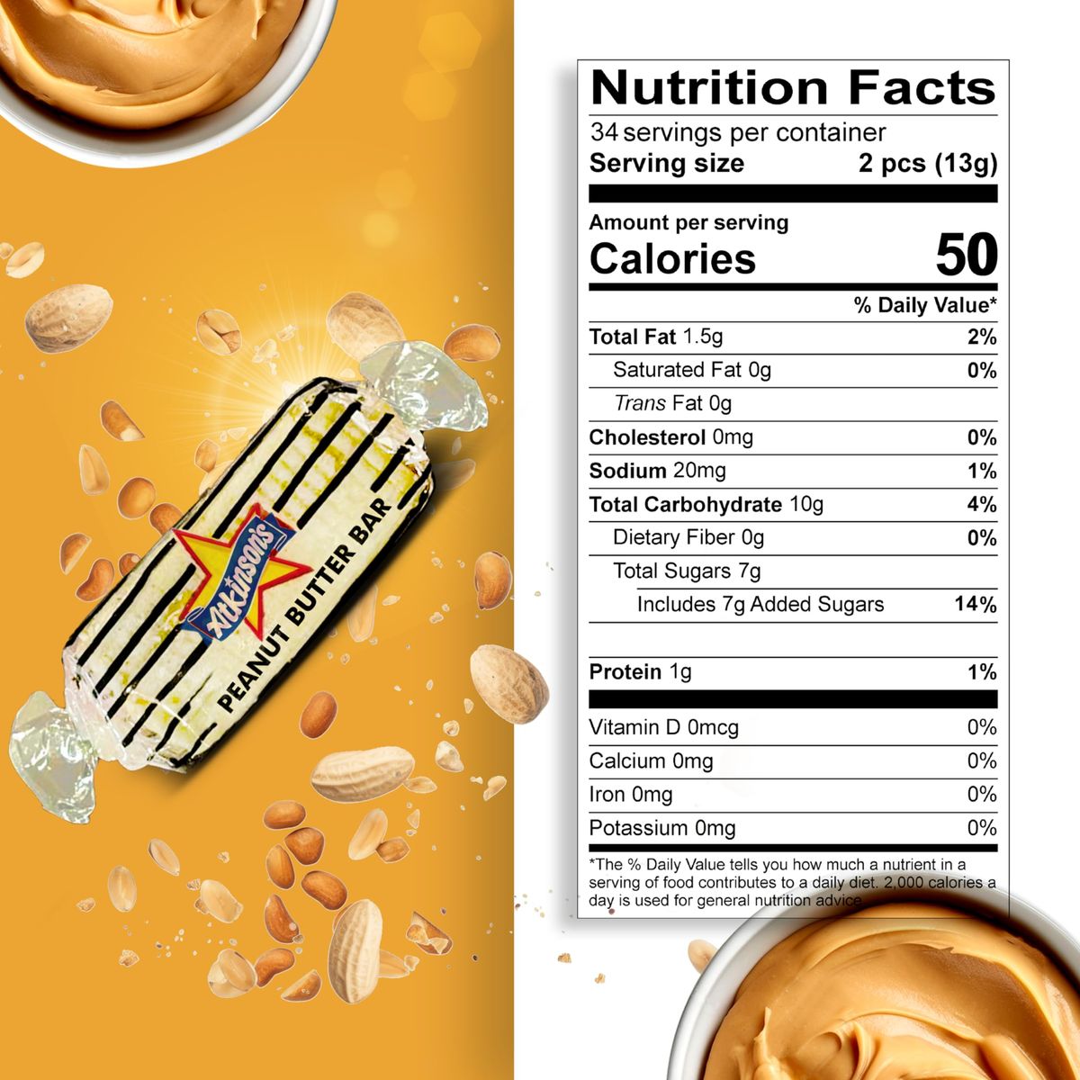 Bundle Of Fabqual With Atkinson Classic Peanut Butter Bars  Fabqual Ring Peanut Butter Candy Old Fashioned Peanut Butter Candy Bars Atkinson Peanut Butter Logs Candy Peanut Butter Bars Peanut Bars 1 LB