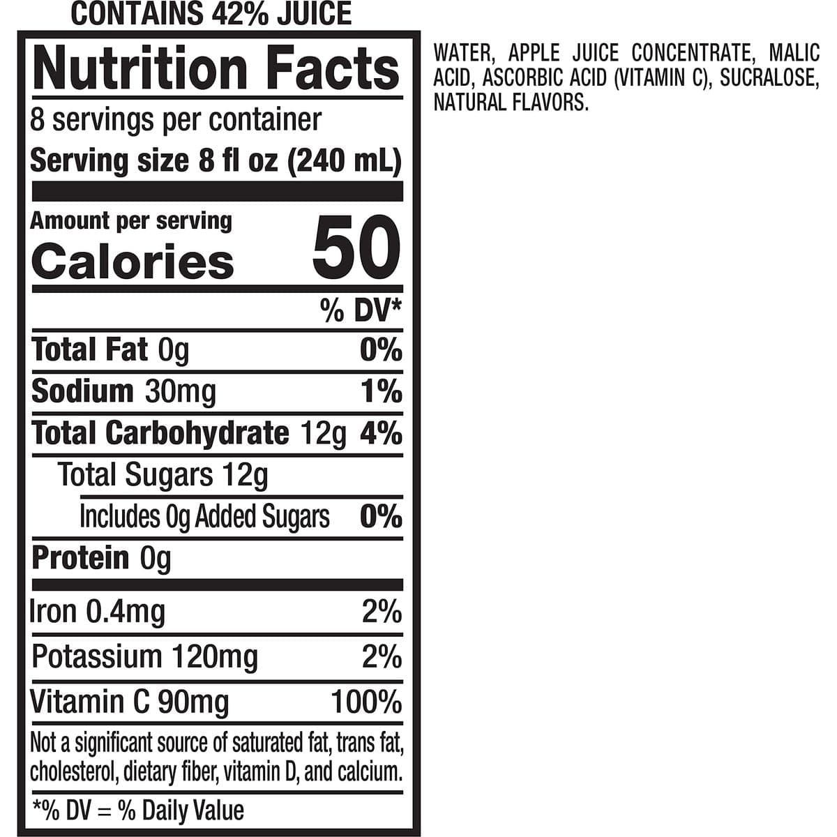 Motts Apple Light Juice Drink 64 Fl Oz Bottle Pack Of 8 42 Fruit Juice With 50 Fewer Calories Than 100 Apple Juice Excellent Source Of Vitamin C