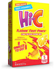 HiC Flashin Fruit Punch Singles To Go Zero Sugar Powdered Drink Mix Excellent Source Of Vitamin C 8 Count Pack Of 12