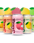 Sanzo Flavored Sparkling Water Variety 12Pack  Lychee Berry Yuzu Lemon Pomelo Grapefruit Calamansi Lime  Mango Alphonso  Made with Real Fruit No Added  Gluten Free  12 Fl Oz