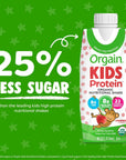 Orgain Organic Kids Nutritional Protein Shake, Strawberry - Kids Snacks with 8g Dairy Protein, 22 Vitamins & Minerals, Fruits & Vegetables, Gluten Free, Soy Free, Non GMO, 8.25 Fl Oz (Pack of 12)