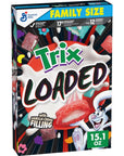 Trix Loaded Cereal Fruity Flavored Cereal With Artificially Flavored Vanilla Crème Filling Made With Whole Grain Family Size 151 oz