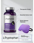 L Tryptophan 1500mg Capsules | 240 Count | Nighttime Formula | Non-GMO, Gluten Free Supplement | by Horbaach