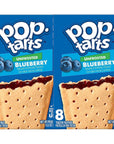 Pop Tarts Unfrosted Blueberry Flavour 2 Box SimplyComplete Bundle 16 Total Kids Snack Value Pack Snacking at Home School Office or with Family Friends