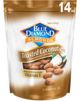 Blue Diamond Almonds Toasted Coconut Flavored Snack Nuts, 14 Oz Resealable Bag (Pack of 1)