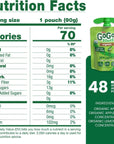 GoGo squeeZ Fruit on the Go Organic Apple Apple 32 oz Pack of 48 Unsweetened Organic Fruit Snacks for Kids Gluten Free Nut Free and Dairy Free Recloseable Cap BPA Free Pouches