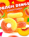 Peach Rings Gummy Candy Sour and Sweet 1 Pound Bag