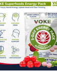 Voke Energy Tablets - Rapid Focus Superfood Chewable Tablets, Pocket Portable, Resealable Packaging, Vitamin C, Supports Focus Memory Concentration Clear Thinking and Good Mood. 60 Count (Pack of 10)