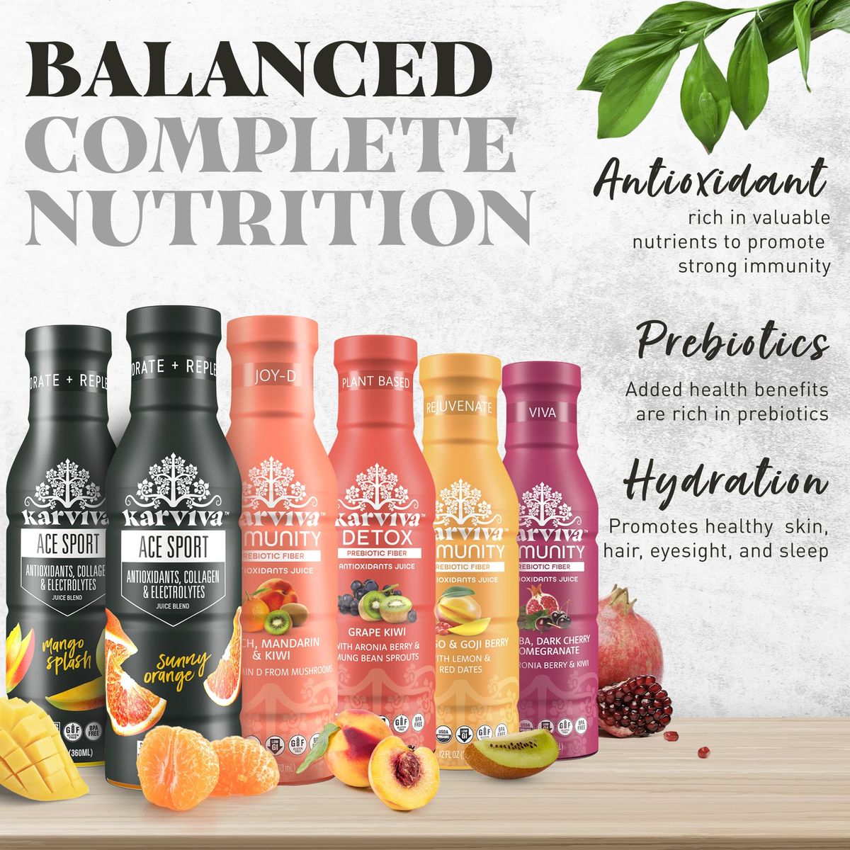 Karviva 6Day Detox Cleanse Fruit Juice Ace Sport Bold Berry Lemonade Watermelon Rush and Immunity JoyD Detox Wellness Drinks with Natural Electrolyte Antioxidants Gluten Free 6 bottles 12 oz