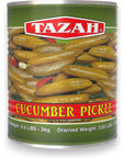 Tazah Cucumber Pickle 662 lbs Large Pickled Cucumbers in Brine 3036 Large Cucumbers in each 10 Can Kosher