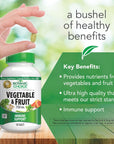 Botanic Choice Vegetable & Fruit -Fruits Plus Veggies on The Go, Fruit and Vegetable Vitamins with Essential Nutrients for Immune Support - 180 Tablets (750 mg Each)