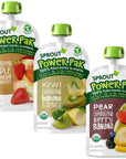 Sprout Organic Baby Food, Stage 4 Toddler Pouches, Apple Apricot Strawberry, Kiwi Banana Spinach, Pear Berry Banana Variety Pack, 4 Oz (6 Each)