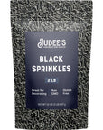 Judee's Black Sprinkles 2 lb - Great Birthday, Specialty Cake, and Halloween Sprinkles - Add Fun to Your Baked Goods - Use for Baking and Ice Cream Toppings - Gluten-Free and Nut-Free