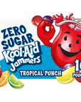 Kool-Aid Jammers Tropical Punch Zero Sugar Artificially Flavored Kids Soft Drink (10 ct Box, 6 fl oz Pouches)