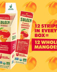 SOLELY Organic Mango Fruit Jerky, 12 Strips - Made from Fresh Fruit, Individually Wrapped Snack, Vegan, Non-GMO, No Sugar Added, Not From Concentrate, Shelf-Stable, Healthy Snack for Kids & Adults