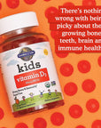 Garden of Life Kids Organic Vitamin D3 Gummies with 800 IU (100% Daily Value) for Strong Bones, Teeth, Brain & Immunity - Non-GMO, No Gluten, Vegetarian, Sugar Free, Orange Flavor, 60 Servings