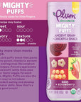 Plum Organics Mighty Puffs Snack For Babies - Beet & Strawberry Flavor - (Pack of 6) 1.85 oz - Ancient Grain & Chickpea Snacks