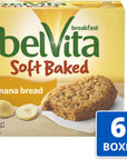 belVita Soft Baked Breakfast Biscuits, Banana Bread Flavor, 6 Boxes of 5 Packs (1 Biscuit Per Pack) & Toasted Coconut Breakfast Biscuits, 6 Boxes of 5 Packs (4 Biscuits Per Pack)