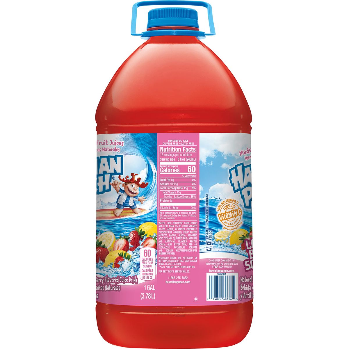 Hawaiian Punch Lemon Berry Squeeze Fruit Juice Drink 1 Gal Bottle Caffeinefree Carbonationfree Glutenfree Excellent Source Of Vitamin C Less Than 100 Calories