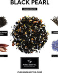 Pure And Easy Tea Black Pearl Flowery Orange Pekoe Dried Vanilla Bean Cocoa Lavender Buds Luxury Loose Leaf Blend Decadent  Smooth 100 Natural Caffeinated 100g35oz