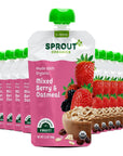 Sprout Organics, Mixed Berry & Oatmeal, 6+ Month Pouches, 3.5 oz (Pack of 12)