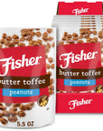 Fisher Snack Butter Toffee Peanuts 55 Ounces Pack of 6 No Artificial Colors or Flavors