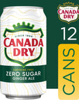 Canada Dry Zero Sugar Ginger Ale Soda 12 fl oz cans Pack of 12