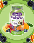 Vitafusion MultiVites Gummies Vitamins for Adults Berry, Peach and Orange - 150 ct, Pack of 2