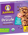 Annie's Organic Drizzle Granola Bars, Chocolate Chip, 5 Bars, 4.6 oz.