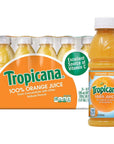 Tropicana 100 Orange Juice 10 Fl Oz Pack of 24  Real Fruit Juices Vitamin C Rich No Added Sugars No Artificial Flavors