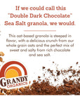 Grandy Organics Dark Chocolate Sea Salt Granola 10 Pound Bulk Bag Certified Organic Gluten Free NonGMO Kosher Plant Based Protein Granola