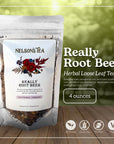 Nelsons Tea Really Root Beer  Sarsaparilla Root Herbal Loose Leaf Tea Blend of Flavors like Sarsaparilla Root Burdock Root and More  4 oz