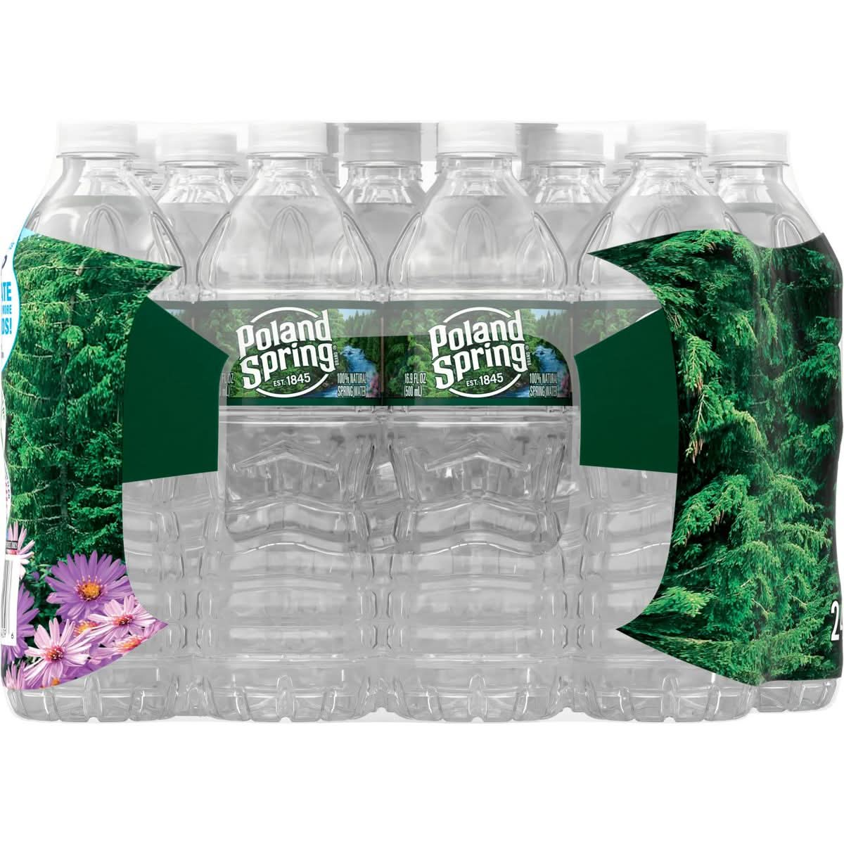 Poland Spring Brand 100 Natural Spring Water 169 oz Plastic Bottles Pack of 24