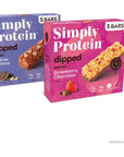 Simply Protein ChocolateDipped Protein Bars Pack of 10 Variety Pack High Protein Low Sugar Bar