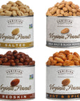 FERIDIES 9oz Assorted Seasoned Super Extra large Virginia Peanuts 4 pack - (Salted, Hot and Spicy, Sea Salt & Black Pepper & Redskin) - 36 ounces total