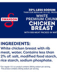 Swanson 35 Less Sodium White Premium Chunk Canned Chicken Breast in Water Fully Cooked Chicken 125 OZ Can