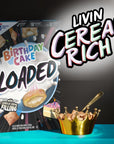 Birthday Cake Loaded Cereal Crispy Cereal With Artificially Flavored Vanilla Creme Filling Made With Whole Grain Large Size 13 oz