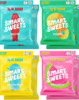 SmartSweets Core 4 Variety Pack, 1.8oz (Pack of 8), Candy With Low Sugar & Calorie, Healthy Snacks For Kids & Adults - Sweet Fish, Sourmelon Bites, Peach Rings, Sour Blast Buddies