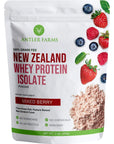 Antler Farms - 100% Grass Fed New Zealand Whey Protein Isolate, Mixed Berry Flavor, 30 Servings, 2 lbs - Delicious, Cold Processed, Rapidly Absorbed, Keto Friendly, NO-Hormones, NO-GMOs